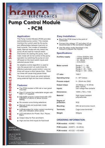 Pump Control Module - Bramco Electronics