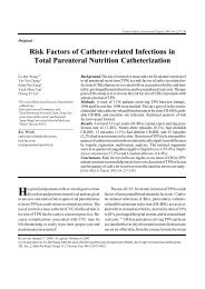 Risk Fac tors of Cath e ter-related In fec tions in To tal Parenteral Nu ...