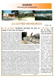 La lettre municipale OCTOBRE 07 - Ville de Gigean