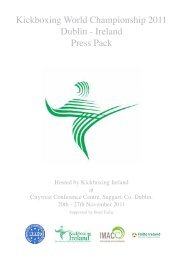 Kickboxing World Championship 2011 Dublin - Ireland Press Pack