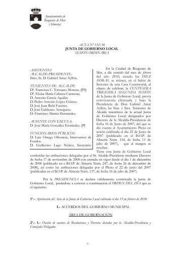 ACTA Nº 132/10 JUNTA DE GOBIERNO LOCAL SESIÓN ...