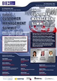 Romania Customer Management Summit - Blue Business Media