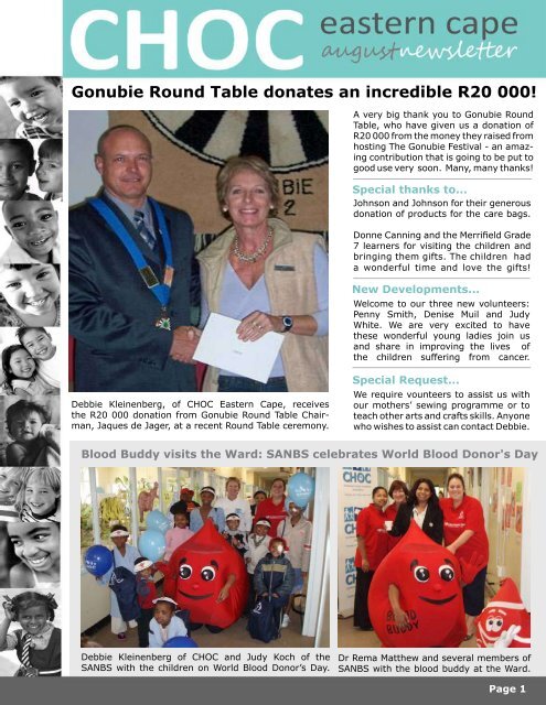 Gonubie Round Table donates an incredible R20 000! - CHOC