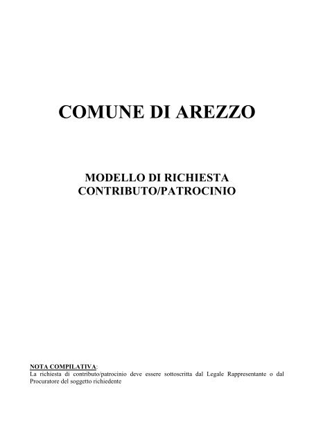 Richiesta contributo patrocinio.pdf - Comune di Arezzo