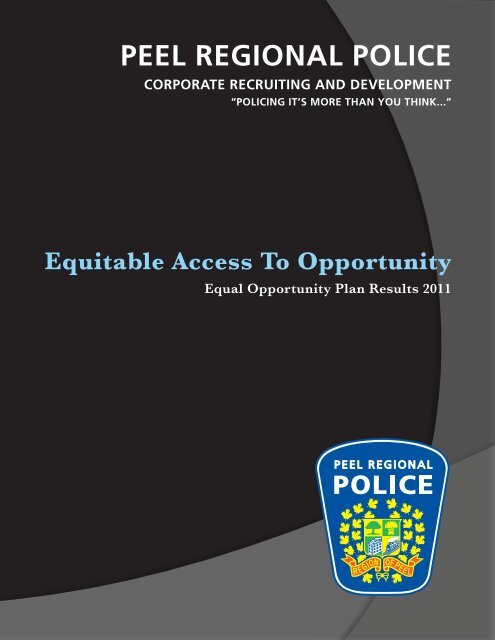 2011 Equal Opportunity Plan - Cover.indd - Peel Regional Police