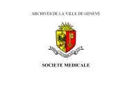 SOCIETE MEDICALE - Annuaire de la Ville - Ville de Genève