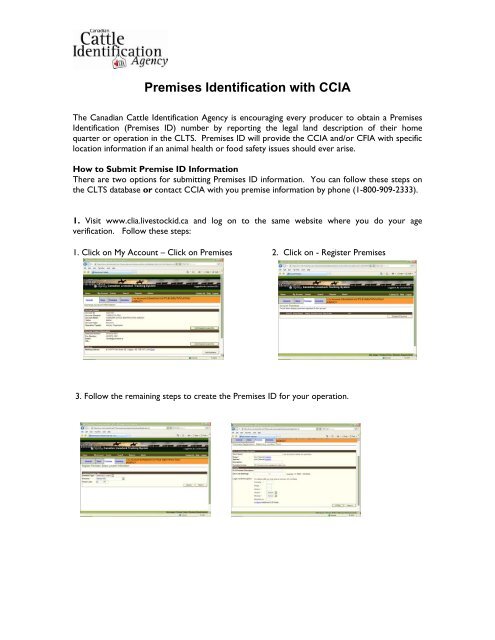 Premises Identification - Canadian Cattle Identification Agency