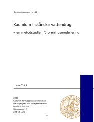 Kadmium i skÃ¥nska vattendrag - Institutionen fÃ¶r naturgeografi och ...