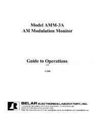 Model AMM-3A AM Modulation Monitor - Belar