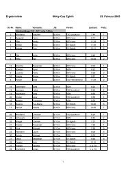 Ergebnisliste Skitty-Cup Eglofs 23. Februar 2005 - beim SV Eglofs