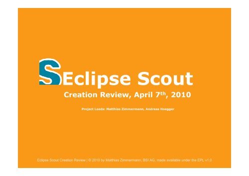 Scout Creation Review - Eclipse