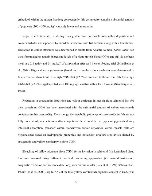 Pigment Reduction in Corn Gluten Meal and Its Effects on Muscle ...