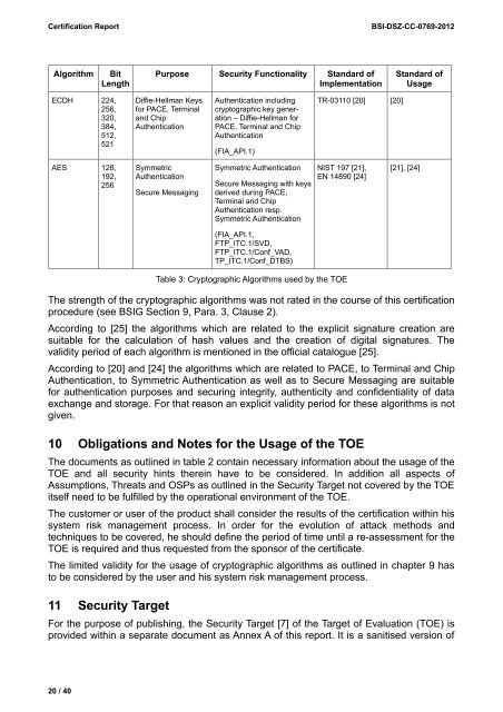Certification Report BSI-DSZ-CC-0769-2012 - Bundesamt für ...