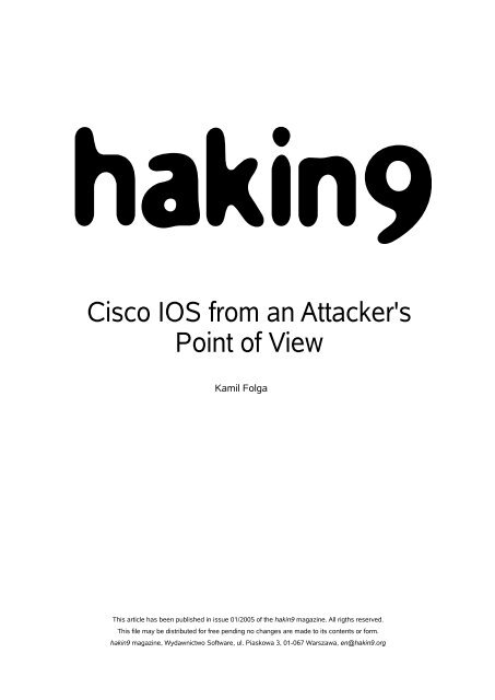 Cisco Ios From An Attacker S Point Of View Windows Security