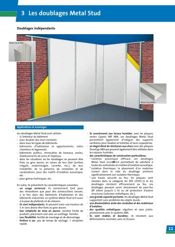 11 3 Les doublages Metal Stud - Gyproc