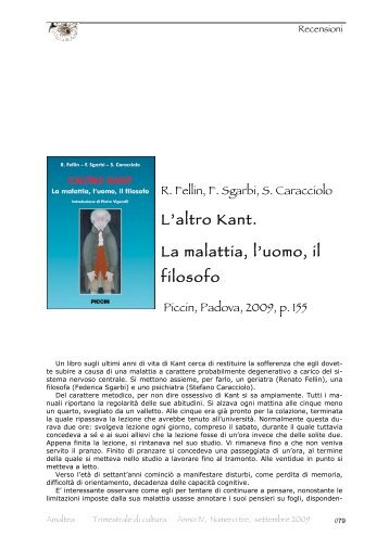 L'altro Kant. La malattia, l'uomo, il filosofo - Piccin