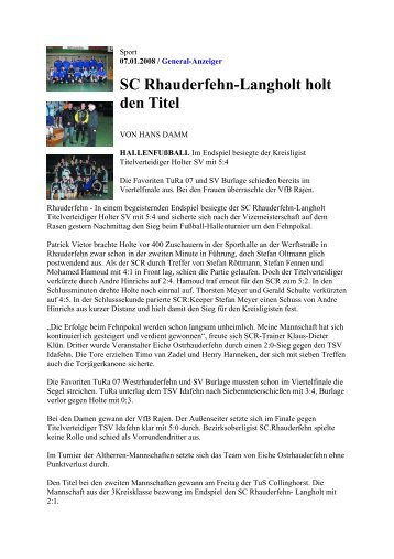 SC Rhauderfehn-Langholt holt den Titel - Sportverein SV Eiche ...