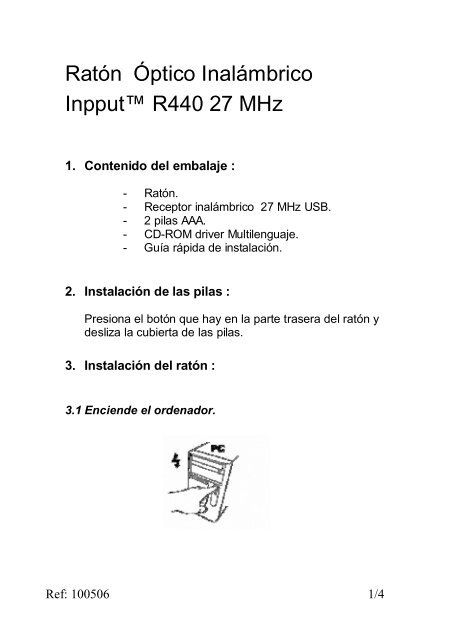 RatÃ³n Ãptico InalÃ¡mbrico Inpputâ¢ R440 27 MHz - Soyntec