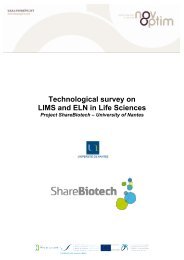 Technological survey on LIMS and ELN in Life Sciences - Biogenouest