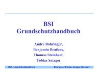 BSI - Grundschutzhandbuch Böhringer, Bratkus, Satzger ... - benscho