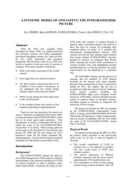 A SYSTEMIC MODEL OF ATM SAFETY: THE INTEGRATED RISK ...