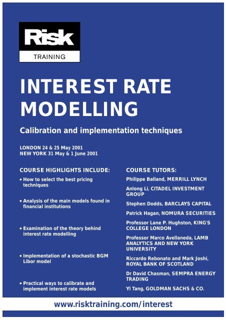 INTEREST RATE MODELLING - Risk Waters Group