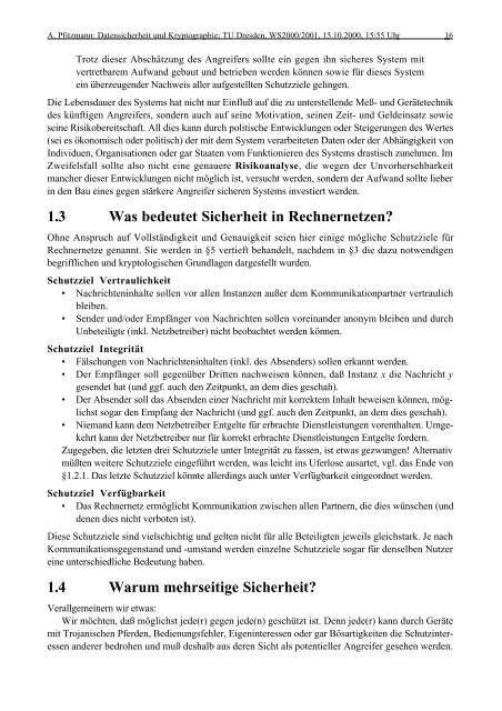 Sicherheit in Rechnernetzen: - Professur Datenschutz und ...