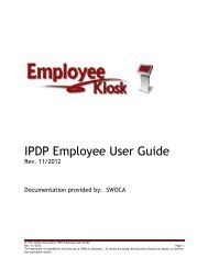 IPDP Employee User Guide - Rev. 11/2012 - Swoca