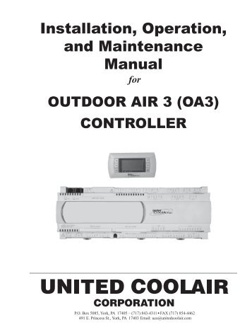 OA3 Microprocessor IOM - United CoolAir