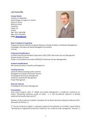 1 Luke Feeney MSc. Contact Details Institute of Leadership Royal ...