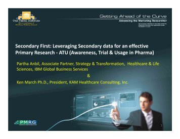 Awareness, Trial & Usage in Pharma - PMRG