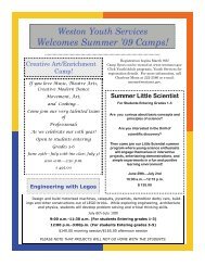 summer '09 camp flyer rev3 - Town of Weston, CT Home Page