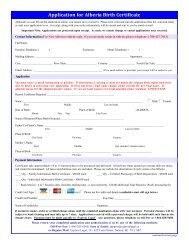 Application for Alberta Birth Certificate - VitalCertificates.ca