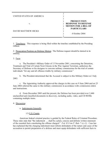 bill particulars response sample document
