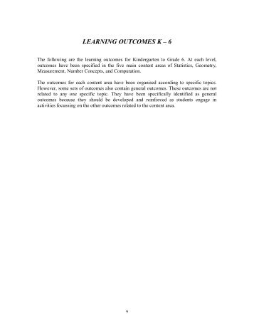 LEARNING OUTCOMES K – 6 - WordPress.com - VincyClassroom