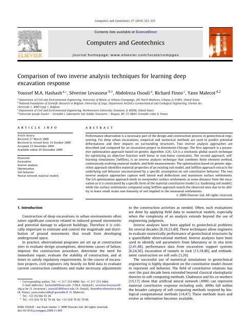 Comparison of two inverse analysis techniques for learning deep ...