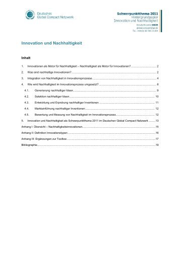 Hintergrundpapier Innovation und Nachhaltigkeit - Deutsches ...