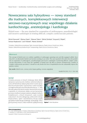 Nowoczesna sala hybrydowa - Kardiologia Polska