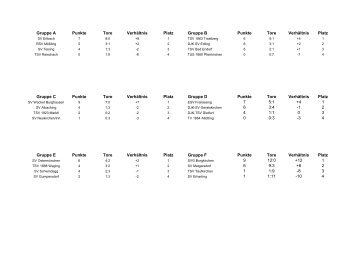 Spielplan Danone Nations Cup Komplett - SV Erlbach - Home