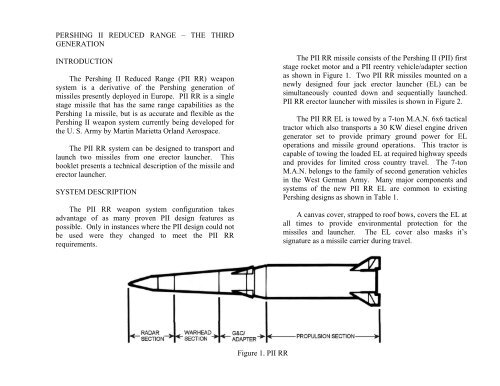 PERSHING II REDUCED RANGE – THE THIRD GENERATION