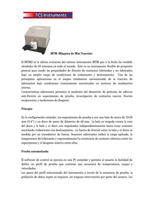 MTM (MÃ¡quina de Mini TracciÃ³n) - sicamedicion.com.mx