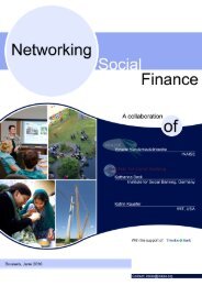 Introduction: Networking Social Finance - Institute for Social Banking