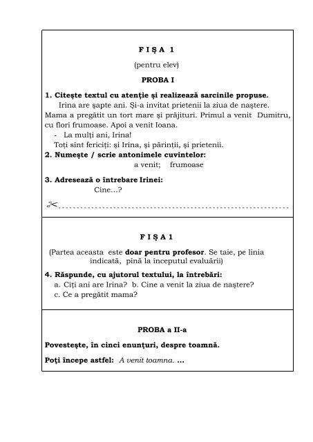 Scrie un text de cinci enunturi despre familia ta