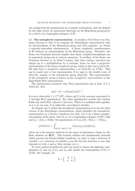QUANTUM MECHANICS AND NON-ABELIAN THETA FUNCTIONS ...