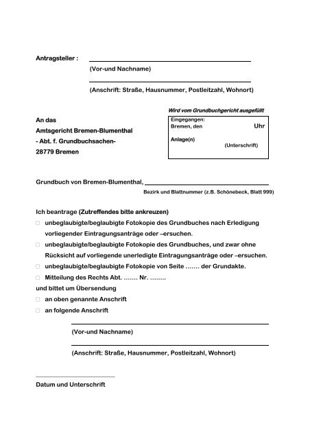 Amtsgericht Grundbuchauszug Anfordern