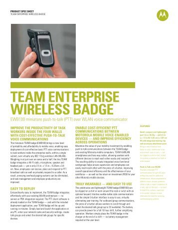 TEAM Enterprise Wireless Badge - Motorola Solutions