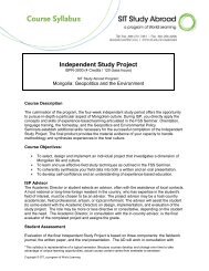 Independent Study Project - syllabus