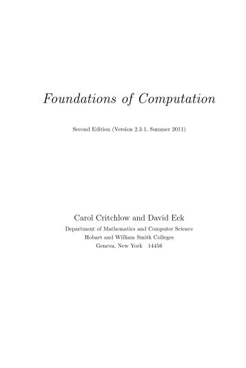 Foundations Of Computation, Version 2.3.1 (Summer 2011), 6x9