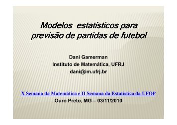 Modelos estatÃ­sticos para previsÃ£o de partidas de futebol