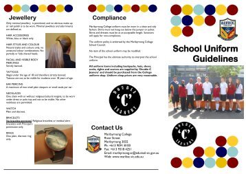 School Uniform Guidelines - Maribyrnong College